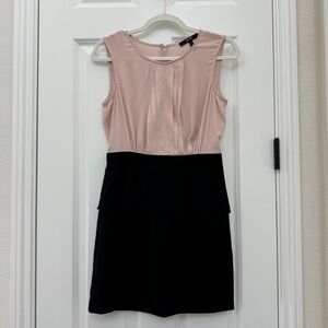 BCBG pink black color block dress size Small
